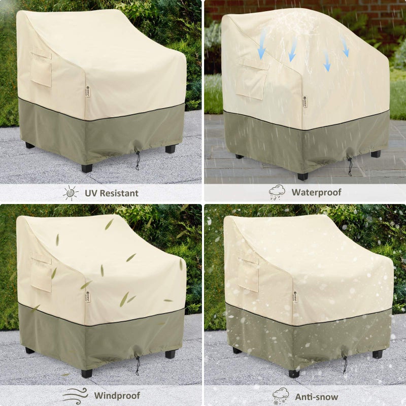 COSFLY Outdoor Furniture Patio Chair Covers Waterproof Clearance  Lounge Deep Seat Cover  Lawn Furnitures Covers Fits up to 33W x 34D x 31H inches(2 Pack) - Image 3